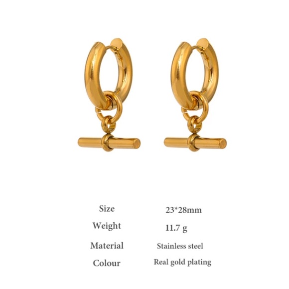 💛Gold plated huggie hoop earrings - Picture 3 of 5